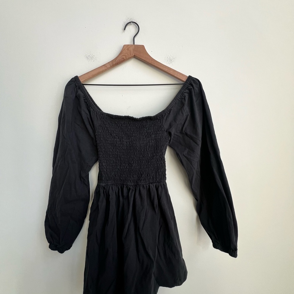 Free People Beach Colette Convertible Smocked Mini Dress Black boho cottage - Picture 16 of 16